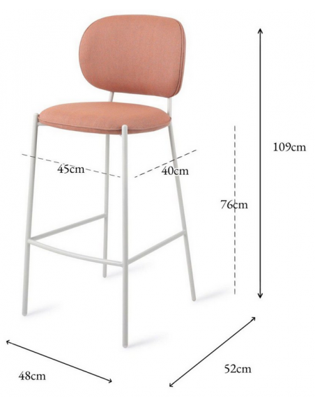 barstol moderne med ryg design restaurant stof høj lav køkkenø