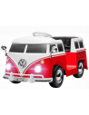 VW Bus til børn 12V Elektrisk i metal og kunststof H41,5 x L89 x B49 cm - Rød/Hvid