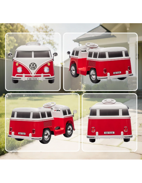 traktor elbil bil elektrisk børn udendørs legetøj udeleg indendørs vw bus retro