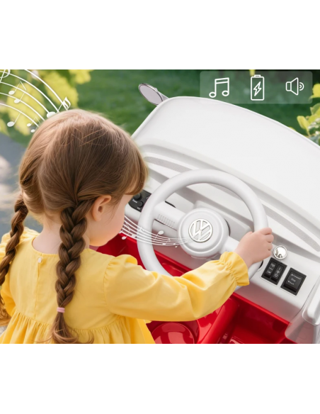 traktor elbil bil elektrisk børn udendørs legetøj udeleg indendørs vw bus retro