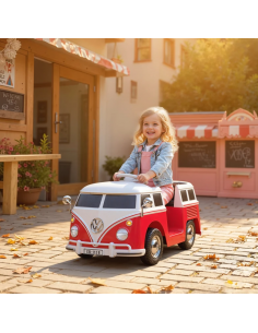 traktor elbil bil elektrisk børn udendørs legetøj udeleg indendørs vw bus retro 2