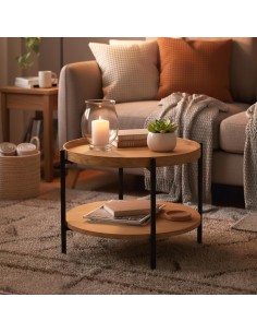 sofabord sidebord stuemøbler rundt moderne design eg træ 2