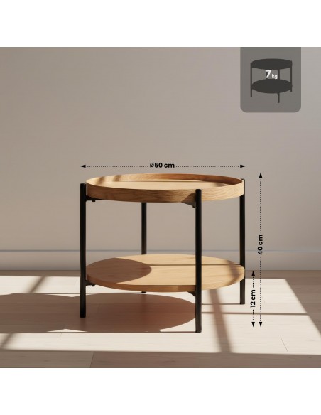 sofabord sidebord stuemøbler rundt moderne design eg træ