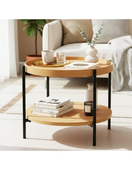 sofabord sidebord stuemøbler rundt moderne design eg træ