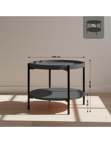 sofabord sidebord stuemøbler rundt moderne design eg træ