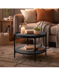 sofabord sidebord stuemøbler rundt moderne design eg træ 2