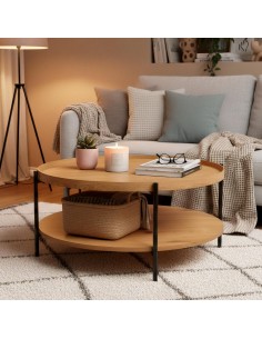 sofabord stuemøbler rundt moderne design eg træ 2