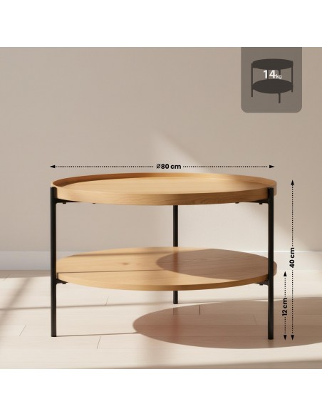 sofabord stuemøbler rundt moderne design eg træ