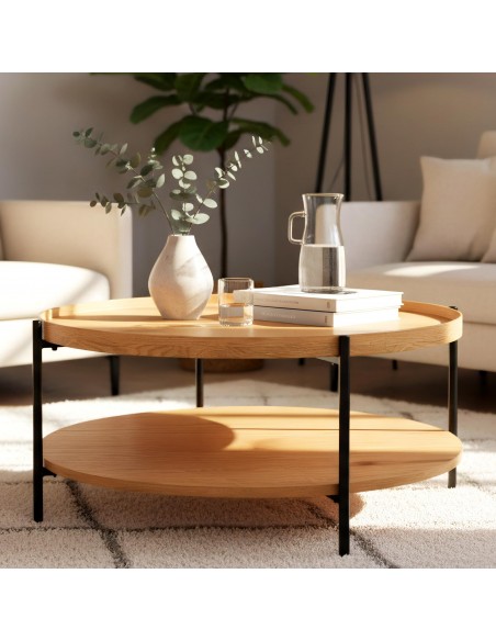 sofabord stuemøbler rundt moderne design eg træ