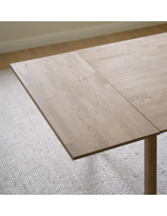 rowico home spisebord i moderne design af egetræ plankebord tillægsplade 2