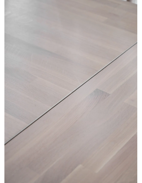 rowico home spisebord i moderne design af egetræ plankebord tillægsplade