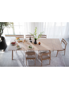 rowico home spisebord i moderne design af egetræ plankebord tillægsplade 2