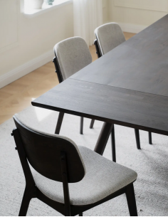 rowico home spisebord i moderne design af egetræ plankebord tillægsplade 2