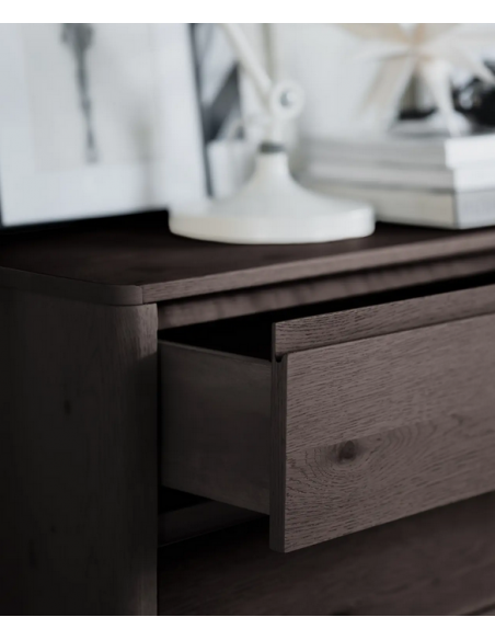 rowico home kommode egetræ moderne eg brun soveværelse