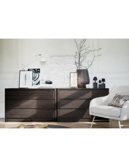 rowico home kommode egetræ moderne eg brun soveværelse
