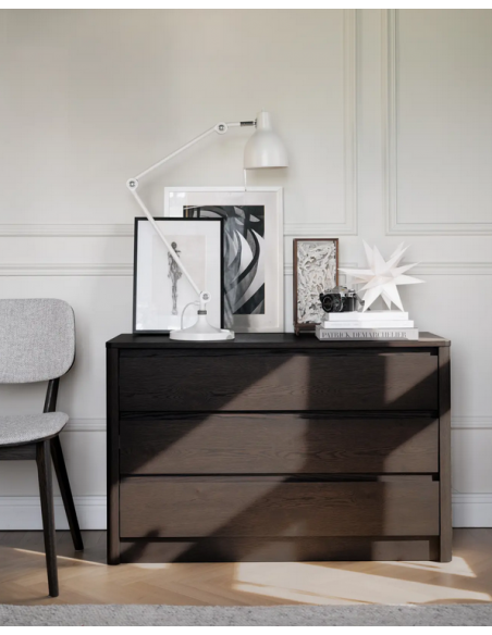 rowico home kommode egetræ moderne eg brun soveværelse