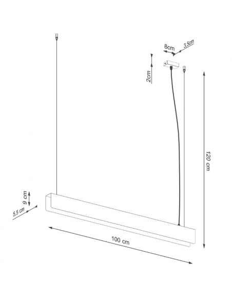 langbordspendel led hvid spisebord stuebord moderne kontor