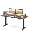 Hæve-/Sænke skrivebord i aluminium og møbelplade 140 x 70 cm - Sort/Brun træ