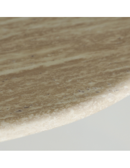 ovalt spisebord travertin sten moderne design marmor