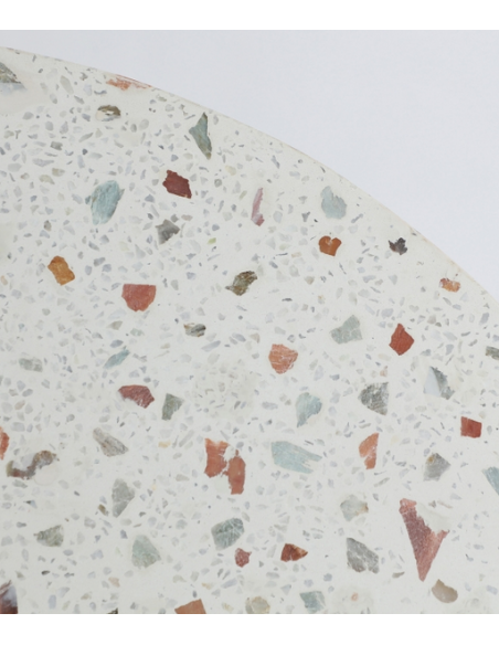 rundt 120 spisebord hvid moderne design terrazzo terrasso beton træ