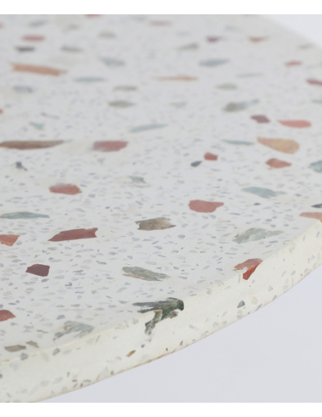 rundt 120 spisebord hvid moderne design terrazzo terrasso beton træ