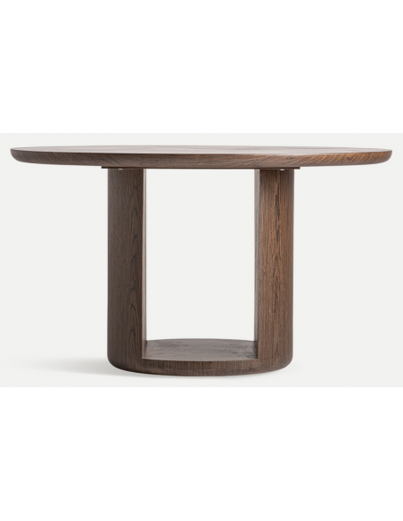 rundt spisebord træ valnød moderne design 130