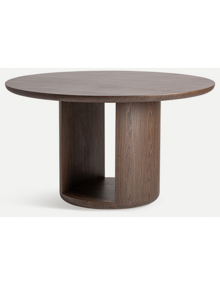 rundt spisebord træ valnød moderne design 130