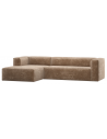 BEAN Venstrevendt chaiselongsofa i chenille velour 305 x 175 cm - Taupe