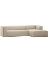 BEAN Højrevendt chaiselongsofa i polyester 305 x 175 cm - Meleret beige