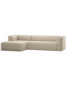BEAN Venstrevendt chaiselongsofa i polyester 305 x 175 cm - Meleret beige