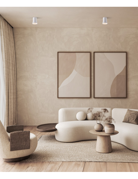 påbygningsspot led gips hvid gu10