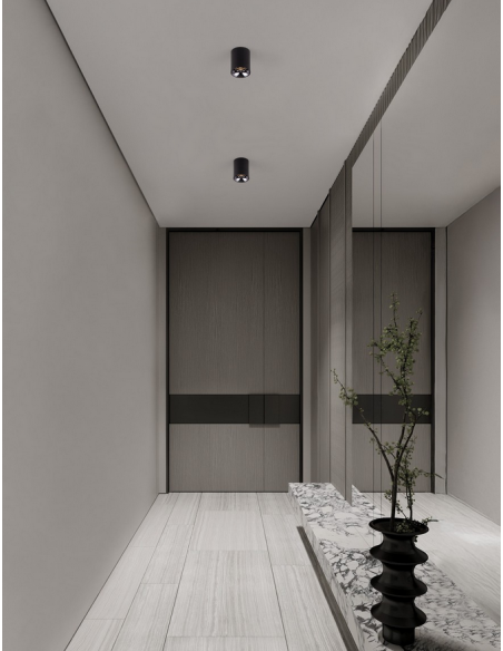 påbygningsspot led mat sort