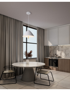 pendellampe loftlampe hvid led design spisebord 2