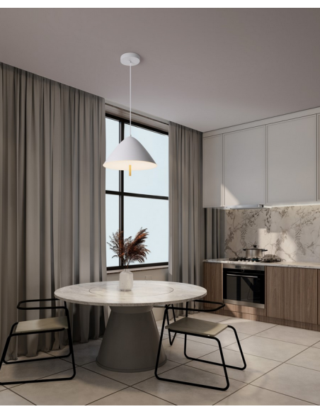 pendellampe loftlampe hvid led design spisebord