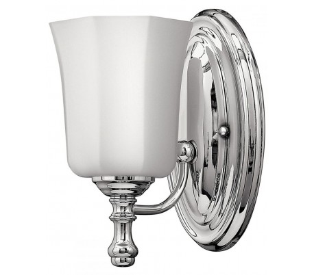 Blythe Badeværelseslampe i stål og glas H22,9 cm 1 x G9 LED - Poleret krom/Hvid
