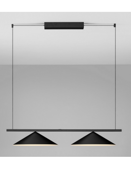 langbordspendel moderne design køkken spisebord sort led