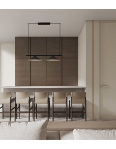 langbordspendel moderne design køkken spisebord sort led 2