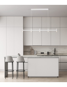 langbordspendel moderne design køkken spisebord hvid led 2