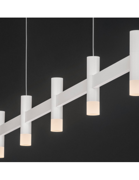 langbordspendel moderne design køkken spisebord hvid led