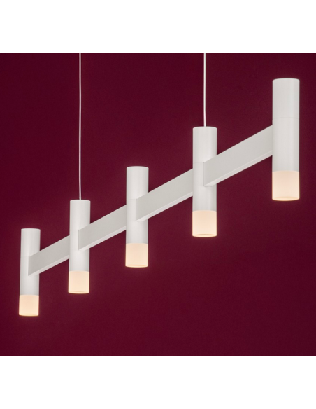 langbordspendel moderne design køkken spisebord hvid led