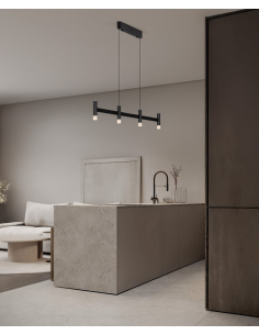 langbordspendel moderne design køkken spisebord sort led 2