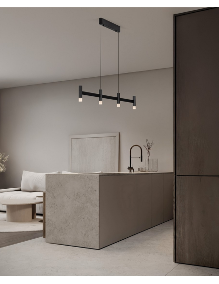 langbordspendel moderne design køkken spisebord sort led