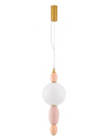 OBRIE Loftlampe i porcelæn og opalglas Ø20 cm 12W LED - Orange/Pink/Messing/Opalhvid