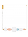 OBRIE Langbordspendel i porcelæn og opalglas B89 cm 28W LED - Messing/Pink/Blå/Orange/Opalhvid
