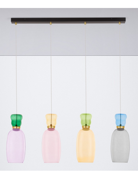 langbordspendel moderne design køkken spisebord led retro glas