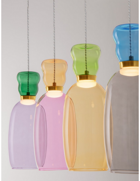 langbordspendel moderne design køkken spisebord led retro glas