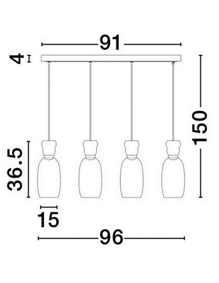 langbordspendel moderne design køkken spisebord led retro glas