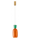 PLUME Loftlampe i glas Ø15 cm 5W LED - Satineret messing/Orange/Grøn
