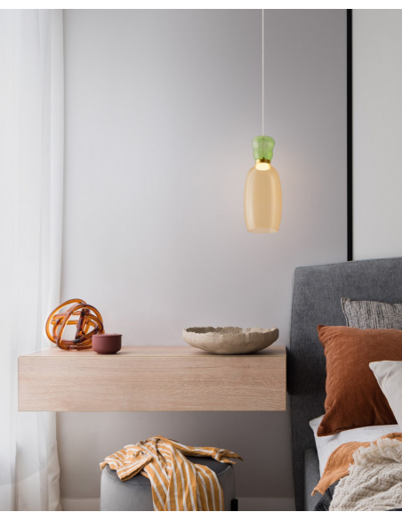 loftlampe pendellampe glas moderne design retro