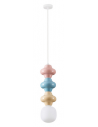 CLIO Loftlampe i porcelæn og opalglas Ø18 cm 1 x E14 - Blå/Pink/Gul/Opalhvid